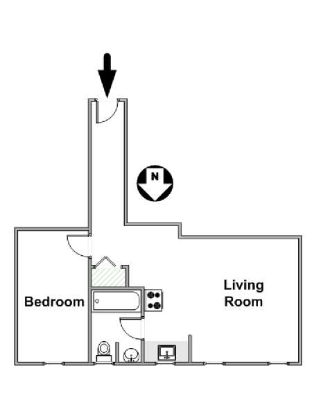 New York 1 Bedroom apartment - apartment layout  (NY-9280)