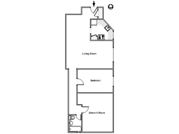 Nueva York 2 Dormitorios piso para compartir - esquema  (NY-9283)
