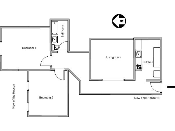 New York T4 appartements colocation - plan schématique New York T4 appartements colocation - plan schématique
