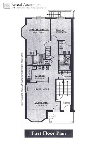 New York T3 appartement colocation - plan schématique  (NY-9653)