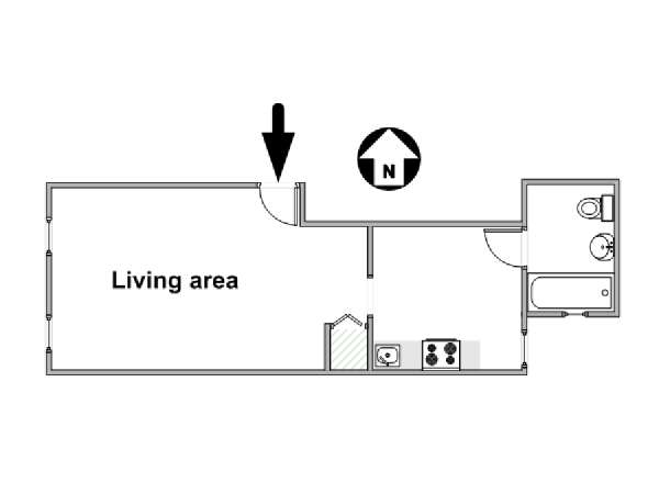 New York Monolocale appartamento - piantina approssimativa dell' appartamento  (NY-9796)