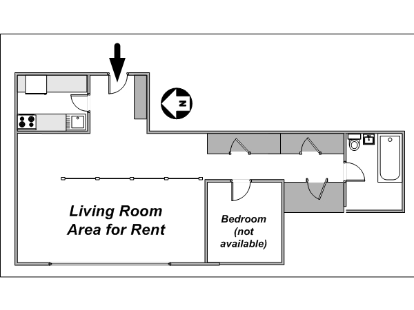 New York 2 Zimmer wohngemeinschaft - layout  (NY-9882)