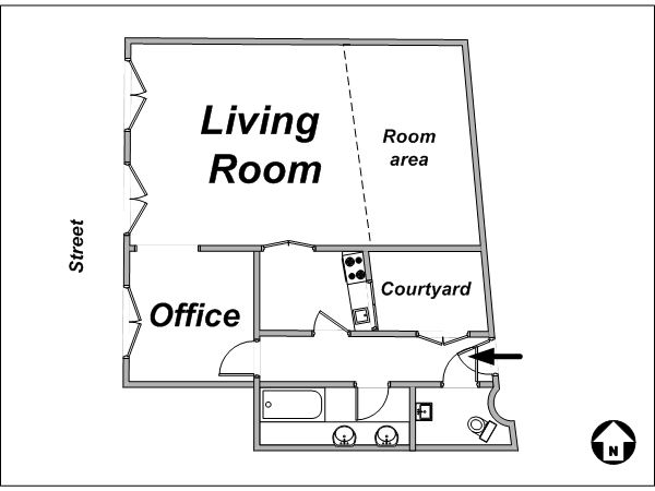 Paris Alcove Studio accommodation - layout Paris Alcove Studio accommodation - layout