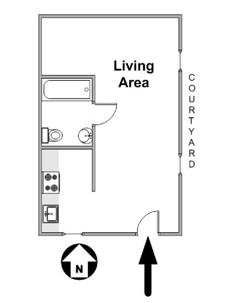 Paris Studio apartment - apartment layout  (PA-157)