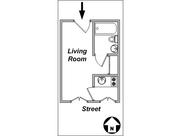 Paris Studiowohnung wohnungsvermietung - layout (PA-510) Paris Studiowohnung wohnungsvermietung - layout (PA-510)