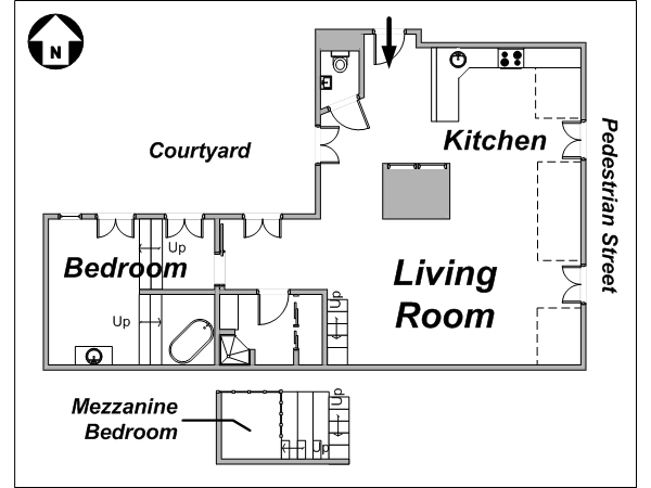 Parigi 1 Camera - Loft appartamento - layout 