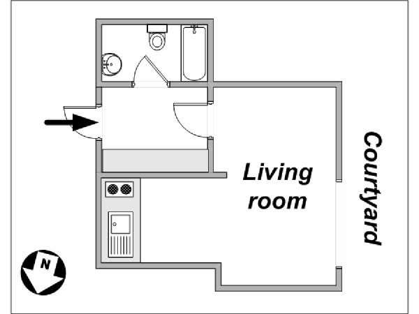 Paris Studiowohnung wohnungsvermietung - layout 