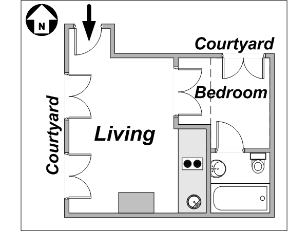 Parigi 1 Camera appartamento - layout Parigi 1 Camera appartamento - layout