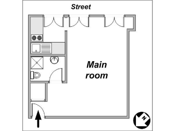 Paris Studiowohnung ferienwohnung - layout  (PA-790)