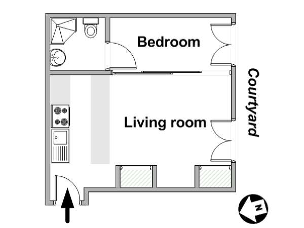 París 1 Dormitorio apartamento - esquema  (PA-984)
