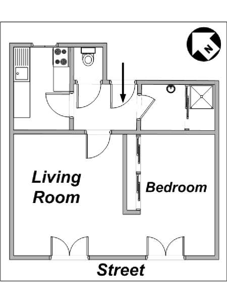París Estudio con alcoba apartamento - esquema París Estudio con alcoba apartamento - esquema