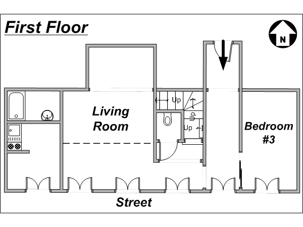 Paris 3 Bedroom accommodation - layout 1 (PA-1153)