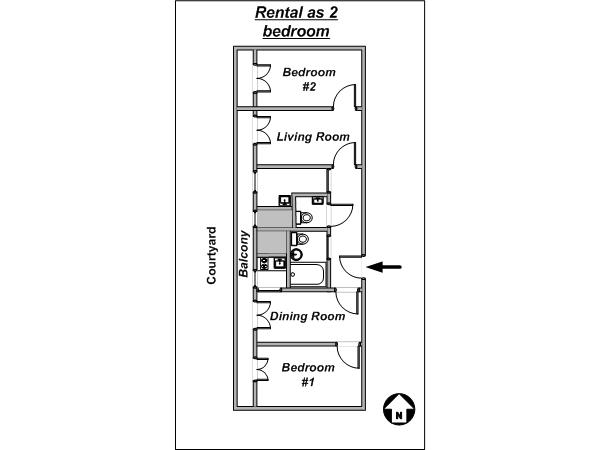 Par&iacute;s 3 Dormitorios apartamento - esquema 1 (PA-1199)