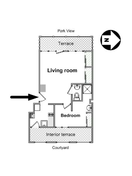 Paris 2 Bedroom apartment - apartment layout  (PA-1708)