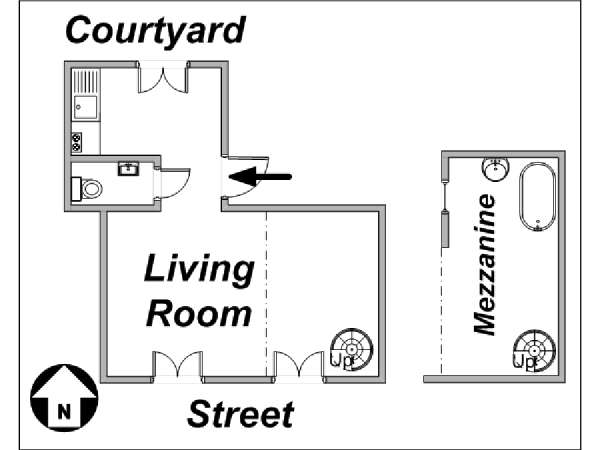 Paris 1 Bedroom - Duplex apartment - layout Paris 1 Bedroom - Duplex apartment - layout