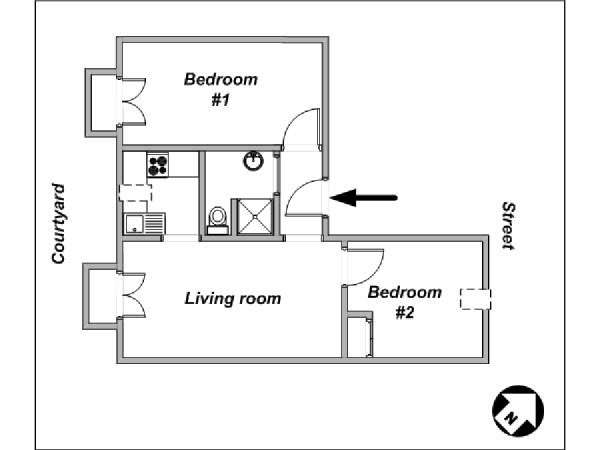 Paris 3 Zimmer wohnungsvermietung - layout  (PA-1892)