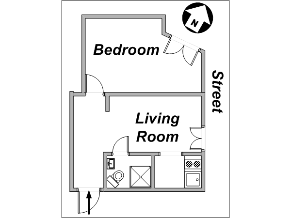 Paris T2 appartements location vacances - plan schématique Paris T2 appartements location vacances - plan schématique