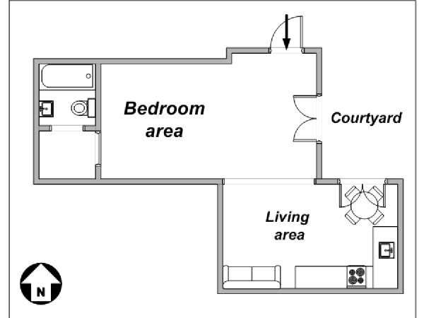 Paris T2 logements location appartements - plan schématique Paris T2 logements location appartements - plan schématique