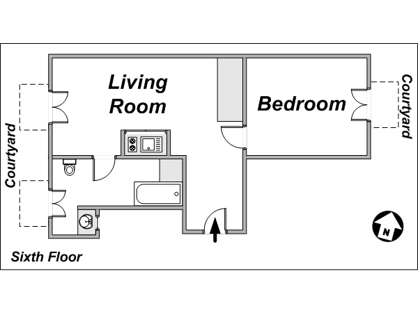 Paris 3 Zimmer wohnungsvermietung - layout 1