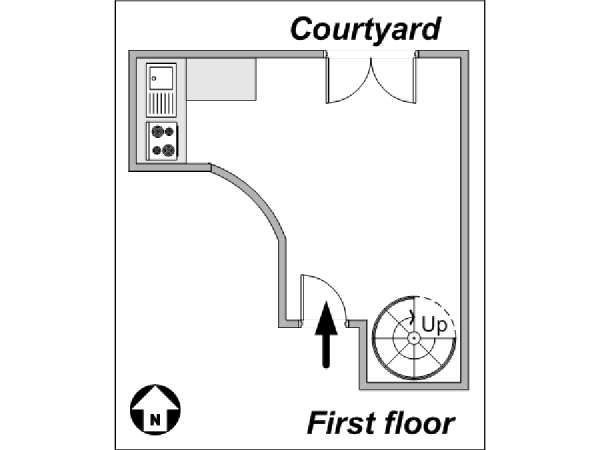 Paris Studio/T1 - Duplex logements location appartements - plan sch&eacute;matique 1 (PA-2018)