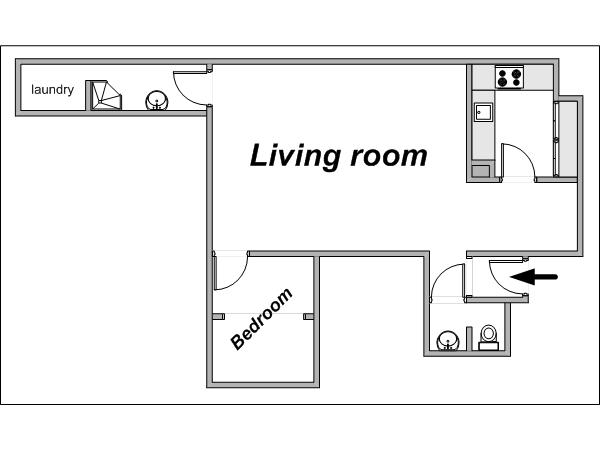 Par&iacute;s 1 Dormitorio alojamiento - esquema  (PA-2069)