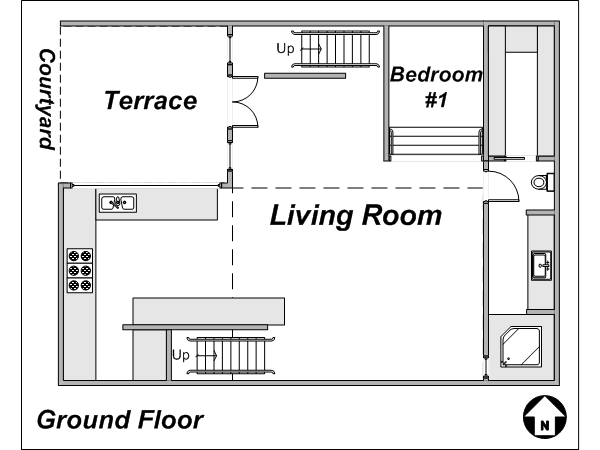 Par&iacute;s 2 Dormitorios - Loft - D&uacute;plex apartamento - esquema 1 (PA-2079)