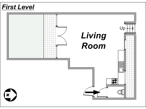 Par&iacute;s 1 Dormitorio - Loft - D&uacute;plex alojamiento - esquema 1