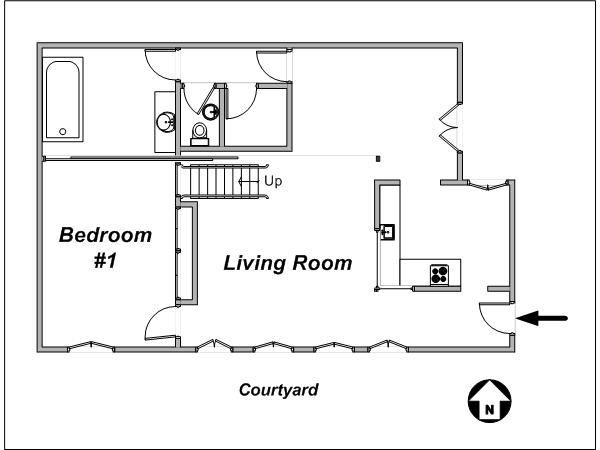 Paris 2 Bedrooms - Duplex apartment - layout 1