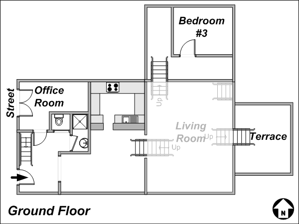Paris T4 - Loft - Duplex logements location appartements - plan schématique 2 Paris T4 - Loft - Duplex logements location appartements - plan schématique 2