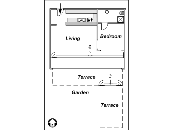 Paris 1 Bedroom apartment - layout Paris 1 Bedroom apartment - layout