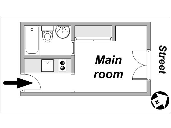 Paris Studio apartment - layout  (PA-2207)