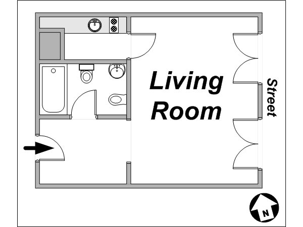 Parigi Monolocale appartamento casa vacanze - layout Parigi Monolocale appartamento casa vacanze - layout