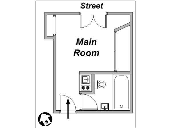 Parigi Monolocale appartamento - layout  (PA-2255)