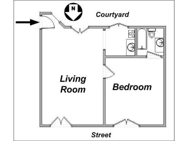 Paris T2 logements location appartements - plan schématique (PA-2274) Paris T2 logements location appartements - plan schématique (PA-2274)