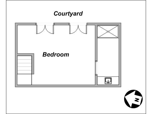 Par&iacute;s 1 Dormitorio - D&uacute;plex alojamiento - esquema 1 (PA-2361)