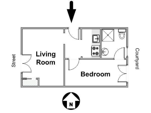París 1 Dormitorio apartamento - esquema (PA-2372) París 1 Dormitorio apartamento - esquema (PA-2372)