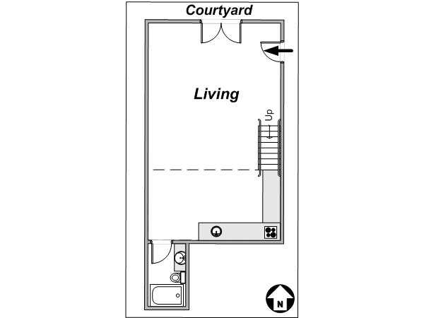 Paris Studio T1 appartement location vacances - plan sch&eacute;matique 2 (PA-2395)