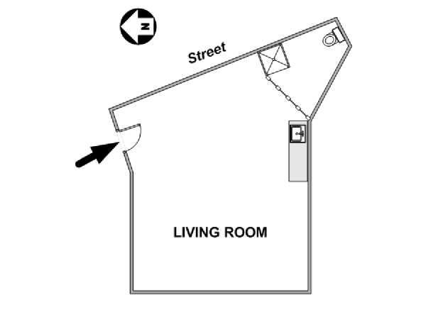 Paris Studio apartment - apartment layout  (PA-2402)