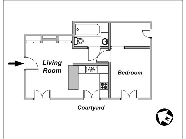 Paris T2 logements location appartements - plan schématique Paris T2 logements location appartements - plan schématique