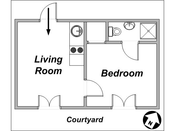 Parigi 1 Camera appartamento casa vacanze - layout 