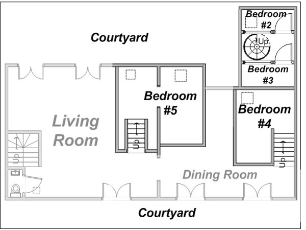 Paris T6 - Duplex logements location appartements - plan sch&eacute;matique 1 (PA-2455)