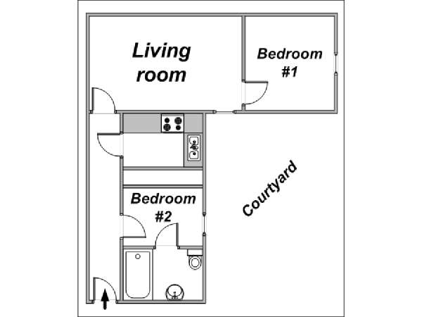 Paris T3 logement location appartement - plan schématique (PA-2480) Paris T3 logement location appartement - plan schématique (PA-2480)