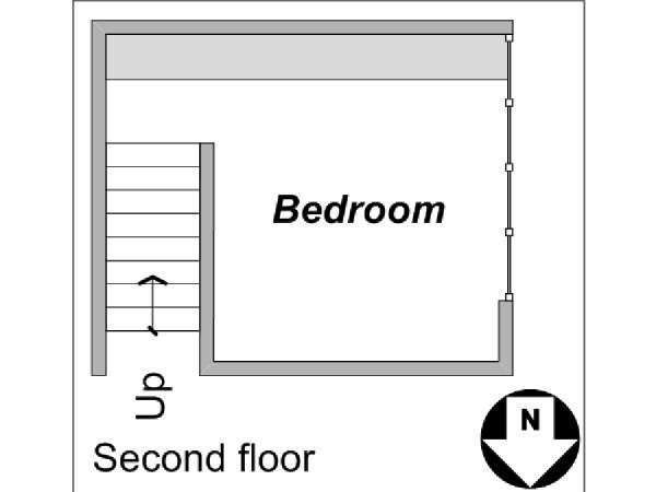 Paris T2 appartement location vacances - plan sch&eacute;matique 1 (PA-2620)