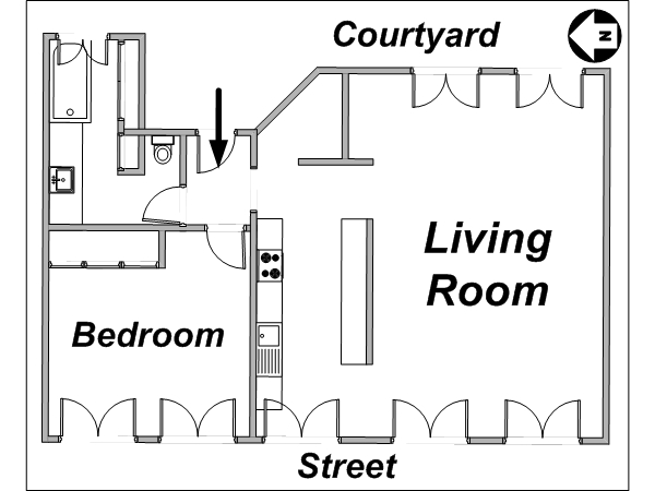 Parigi 1 Camera appartamento casa vacanze - layout 