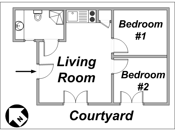 Parigi 2 Camere appartamento casa vacanze - layout  (PA-2673)