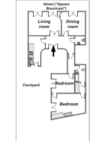 Paris 3 Zimmer wohnungsvermietung - layout (PA-2696) Paris 3 Zimmer wohnungsvermietung - layout (PA-2696)