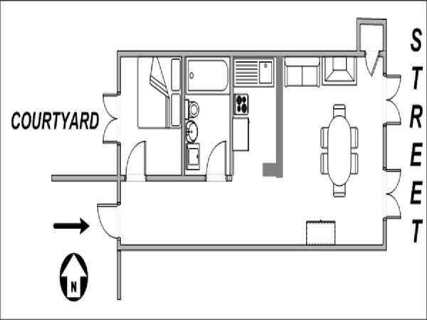 París 1 Dormitorio apartamento - esquema París 1 Dormitorio apartamento - esquema