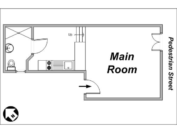 Paris Studio accommodation - layout Paris Studio accommodation - layout