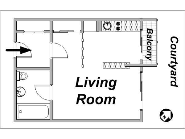 Paris Studio apartment - layout Paris Studio apartment - layout