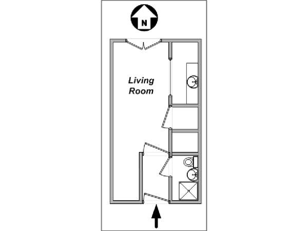 Paris Studio accommodation - layout  (PA-2792)
